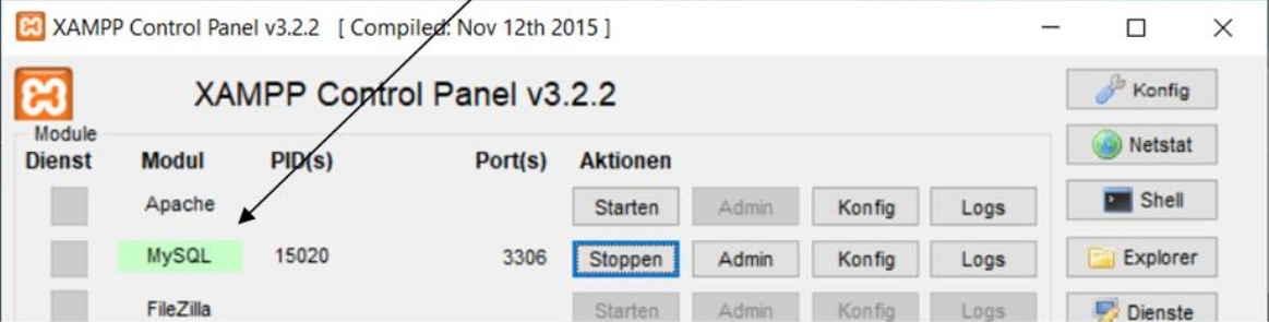 XAMPP Control Panel